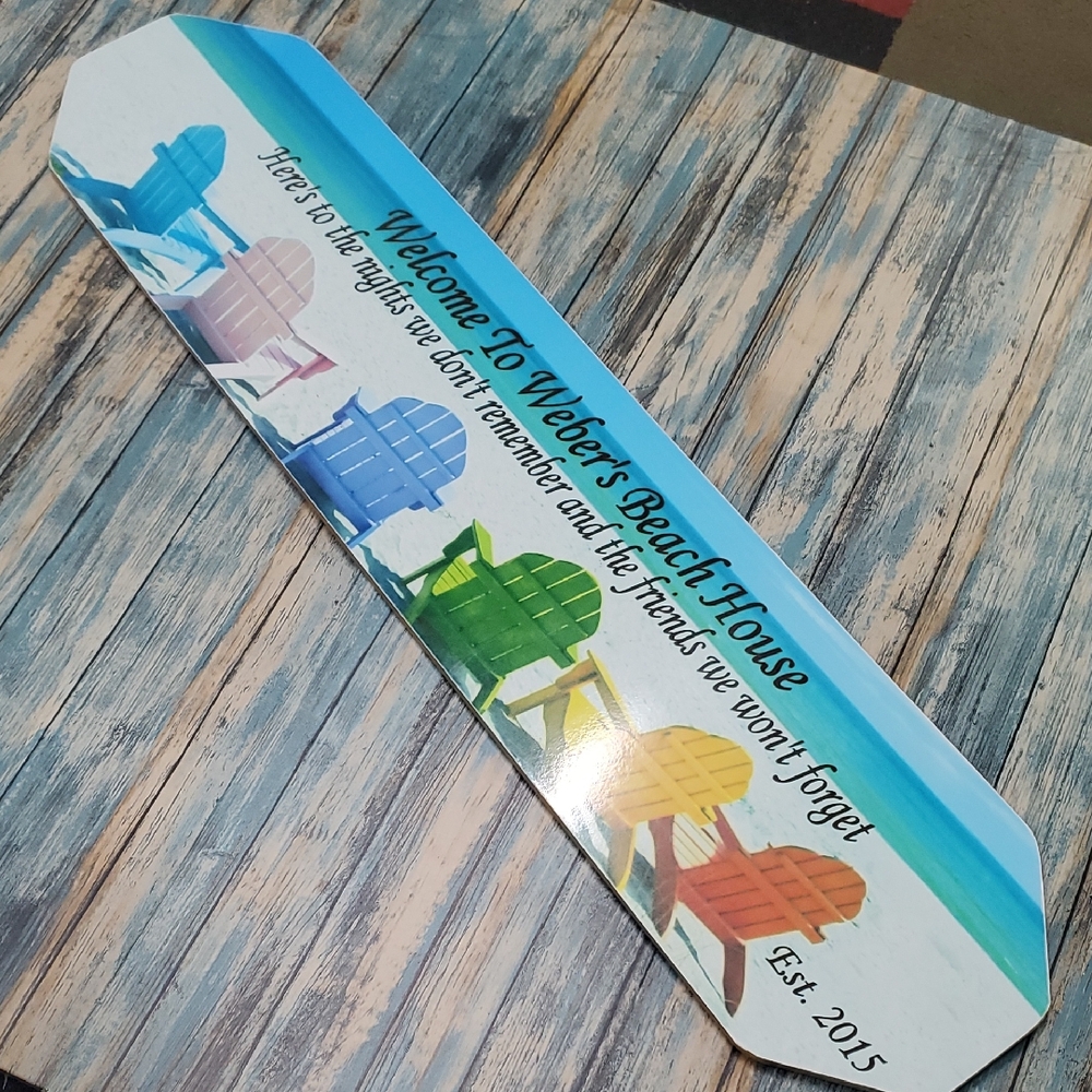 Colorful Beach House Welcome Sign